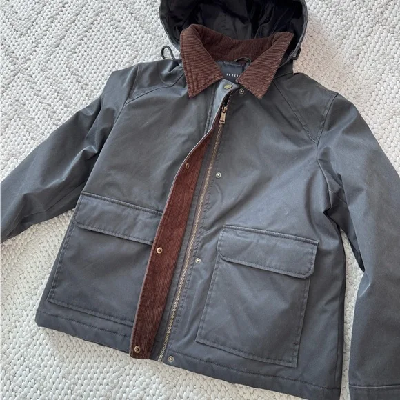 NWT Sanctuary Dark Gray/Faded Black Corduroy Trimmed Jacket Medium - Picture 11 of 11